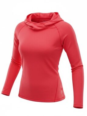 Reebok Coral/Salmon Long-Sleeve Hooded Performance Top